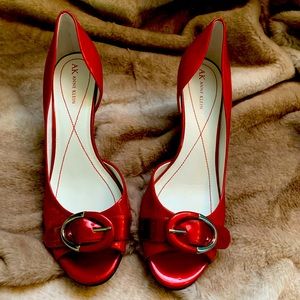Anne Klein Red Patent Leather Pumps